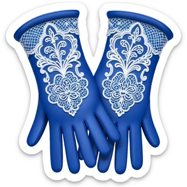 victorian gloves lace pattern blue sticker
