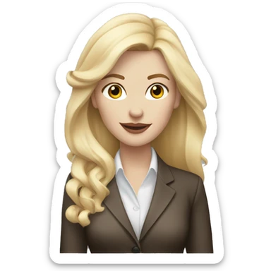 Blonde girl pale skin Bluetooth and coffee working girl sticker