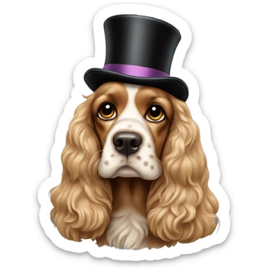Cocker spaniel wearing a top hat  sticker