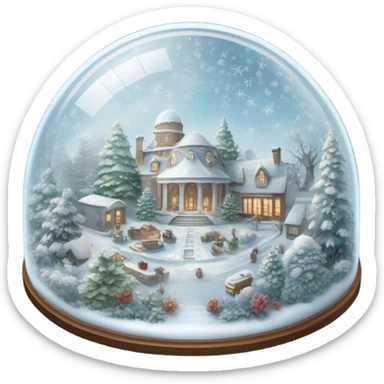 Semi circular glass dome with January inside very pretty sticker