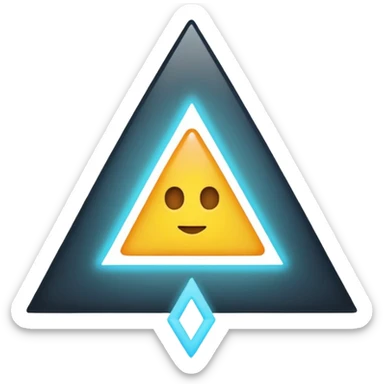 iOS style emoji, minimal summoning symbol, three dots triangle sticker