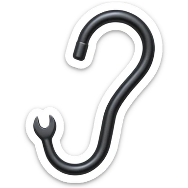 wire and iron hook, black sticker