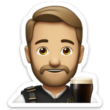 Man drinking a pint of Guinness  sticker