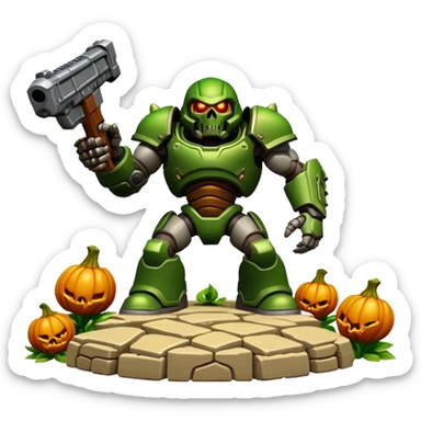 3D, cinematic ultra detailed 32k HD Doom srhoom in pvz 1, brought to life with stunning visual details, each lash, eye, and hair is shown in stunning detail, rich textures, visually rich, so lifelike that it feels like it could leap off the page at any moment sticker