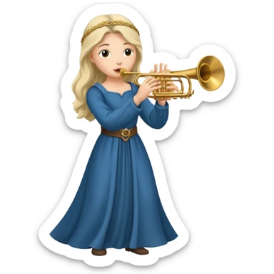 medieval female poet with a trumpet sticker