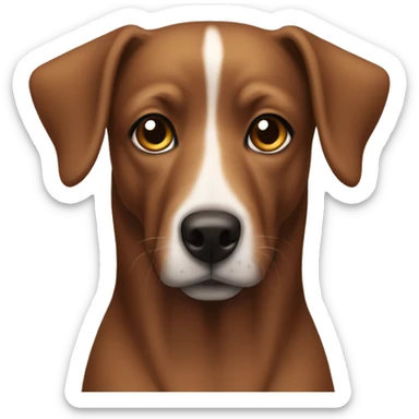 Brown dog with long snout, black eyeliner, and floppy ears sticker