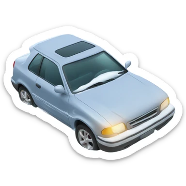 Car sliding on ice sticker