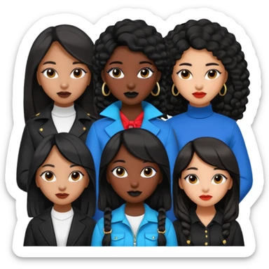 Katseye music group 6 members all girl 2 black girl 1 korean 1 latina sticker