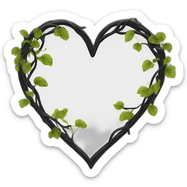 heart shaped black vine frame g sticker