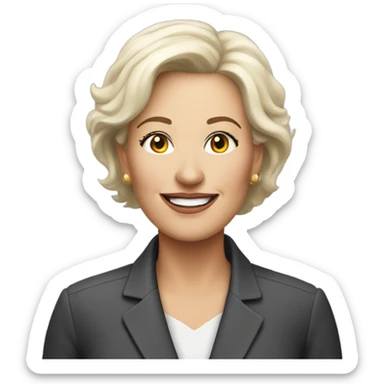 Middle aged white lesbian woman realtor sticker