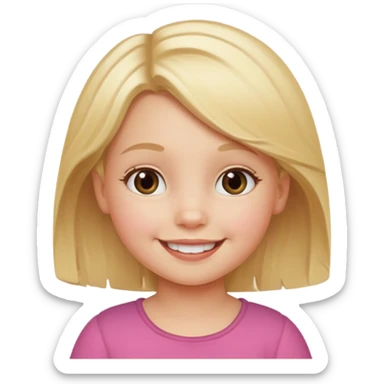  girl blond hair todler emojj sticker