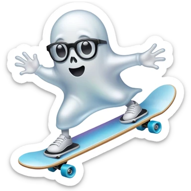 four eyed Ghost skateboarding sticker