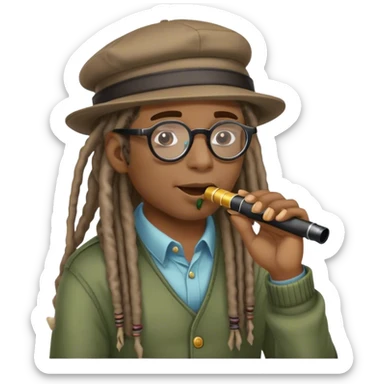 harmonica dreadlocks glasses hat flow sticker