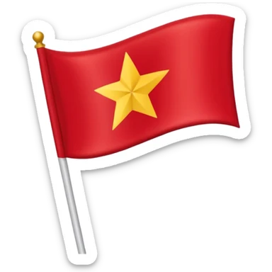 Bandeira do Pará em cor vermelho e uma listra banca na vertical e uma estrela dourada no centro sticker