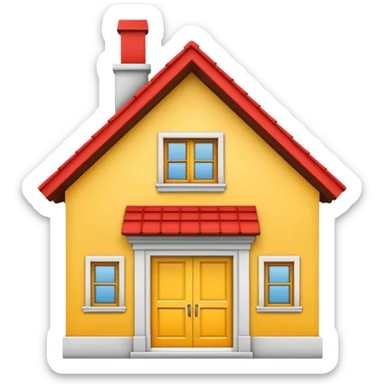 Emoji de mi marca " HM construimos" con la imagen de una casa en color amarillo  sticker