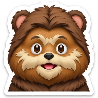 Star Wars Return of the Jedi, Ewok character, emoji style sticker