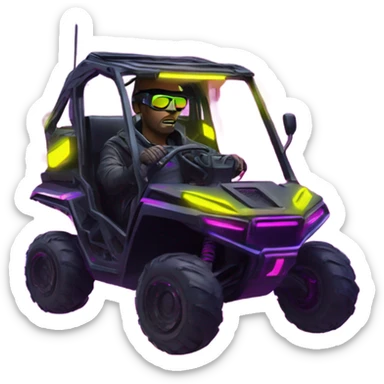 cyber punk UTV neon with driver sticker