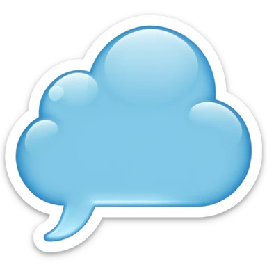 rounded thought bubble with small trailing bubbles, empty, emoji style sticker