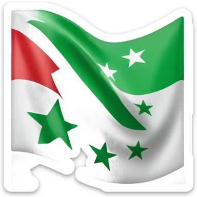 New syrian flag with green on top & 3 starts  sticker