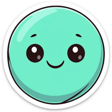 planet with misty smoky atmosphere and a cute happy face with big eyes sticker