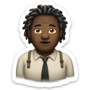 Fat black man with dreads sticker