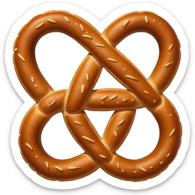 pretzel font U sticker