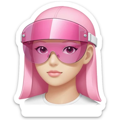 frameless pink tinted shield visor sunglasses, Y2K aesthetic, one-piece lens sticker