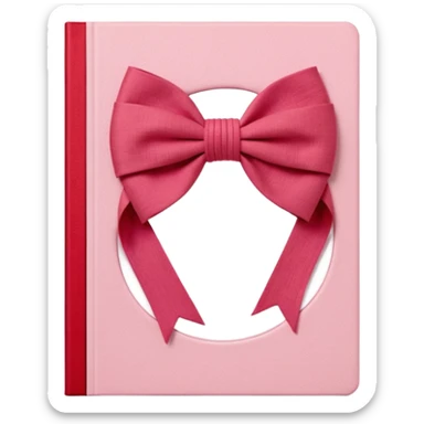 Junk journaling aesthetic book cover, tactile fabric textures, classic framing
Red yarn bow as focal point, soft shadows, calm pastel pink backdrop
Elegant, cozy, artistic, high-end print design sticker