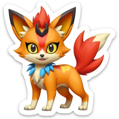 Torracat-Amaura-Fennekin-Fakémon-Digimon-fusion (full body) sticker
