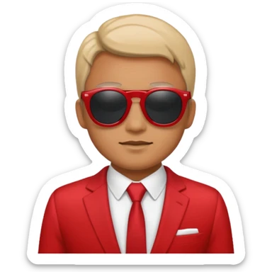 the weekend in red suit and sunglasses sticker