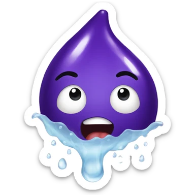Water coming from aubergine sticker