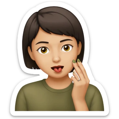 Emoji de una persona mordiéndose la uña  sticker