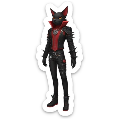 cool edgy black punk red fantasy nargacuga-bat-cat-Fakemon collar harness full body sticker