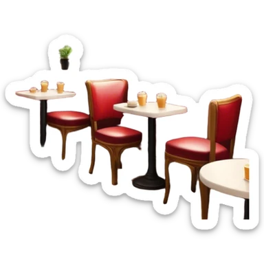 Cinematic Realistic Caf√© Culture Pop Culture Emoji, showcasing a vibrant French caf√© scene rendered with rich textures and warm, inviting lighting. sticker