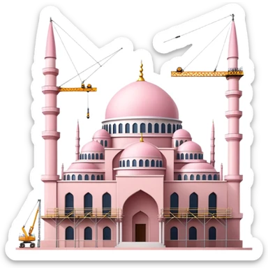 Light pink İstanbul mosque under construction  sticker