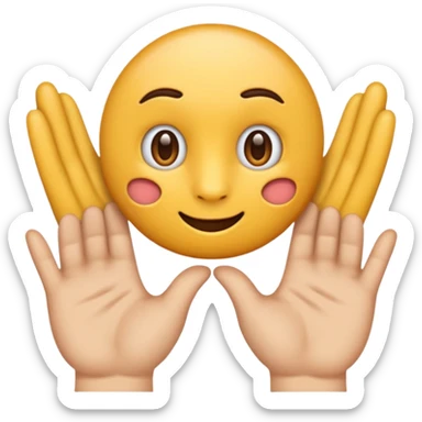 créer un emoji avec le signe de jul : c’est deux main côte à côté avec l’index et le majeure de levé sticker