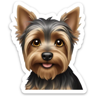 black puppy yorkshire terrier sticker