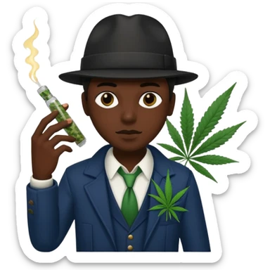 dealer from gang with cannabis on hand styler gangster sticker