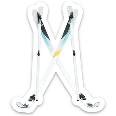 Two white skis sticker