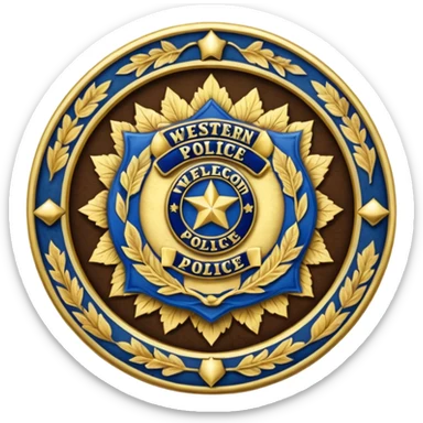  western police badge of tobacco sticker