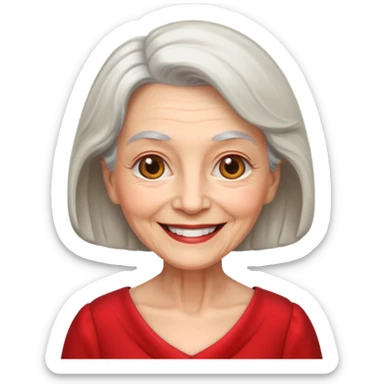 elderly woman with red dress  sticker