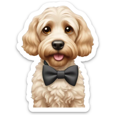 cockapoo with bow tie  sticker