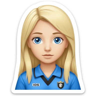 blue eyes blonde girl IN REFEREE UNIFORM LONG HAIR sticker