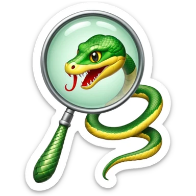 una lupa ed un serpente sticker