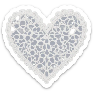 white lace heart  sticker