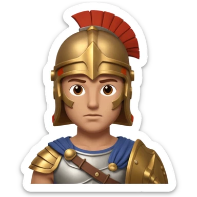 crea a un guerrero griego estoico, muy musculoso 3d, realista sticker