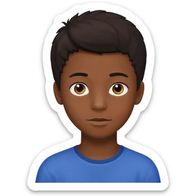 teen black boy with medium 4B hair and dark brown eyes  sticker