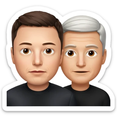 Elon musk and tim cook  sticker