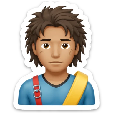 Lifeguard Native American Teenager with messy hair rescuing someone sticker