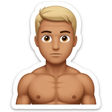 Create a buffed and defined chest view. Make chest closer in emoji sticker